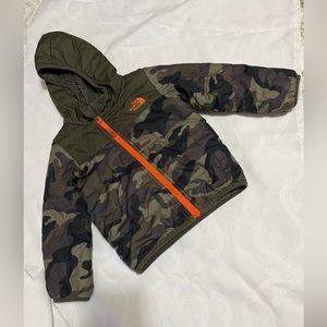 The North face jacket,size 2,camouflage and green color.